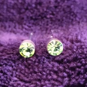 Vintage Peridot Bezel Earrings